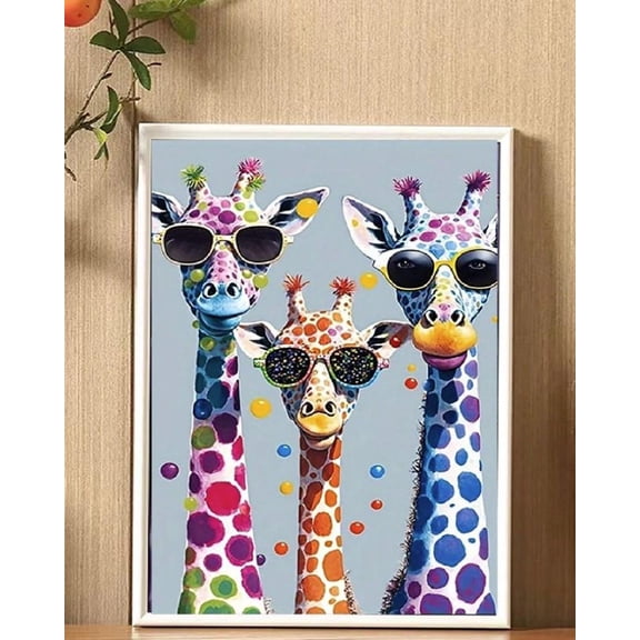 Colorful Giraffe Wall Art Poster: Room Decor Poster, Unframed Poster Size 24x36 F03.1.18l2078