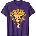 thumbnail image 1 of Colorful Giraffe With Flower I Softstyle Unisex T-Shirt,Purple Color,Size 4T, 1 of 5