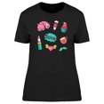 thumbnail image 1 of Colorful Girl Patches Collection T-Shirt Women -Image by Shutterstock, Female 3X-Large, 1 of 2