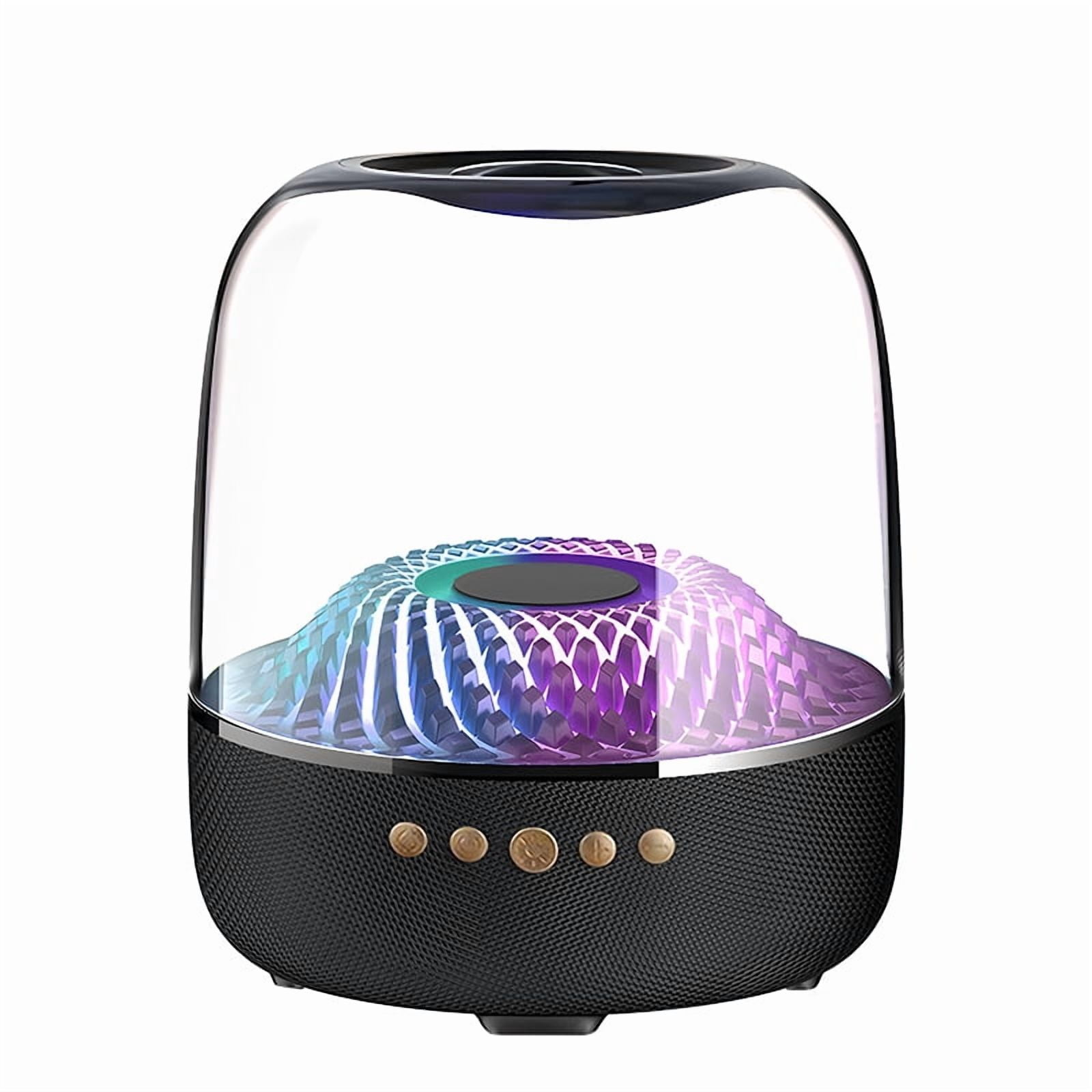 Colorful Glass Bluetooth Speaker with LED Lights, 360° Surround Sound ...