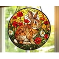 thumbnail image 1 of Colorful Glass Bunny Suncatcher, Floral Rabbit Window Hanging, Spring Garden Sun Catcher, Easter Bunny Decor, Window Gift, 7.9 in, 1 of 3
