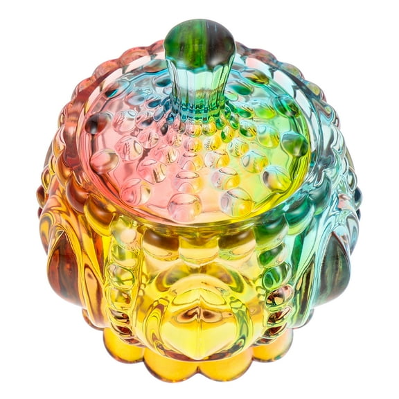 Colorful Glass Jar Decor Candy Jars with Lid Food Delicate Jewelry