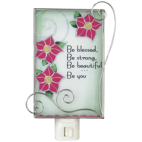 Colorful Glass NightLight by Ganz - Be Strong Be Beautiful by Ganz