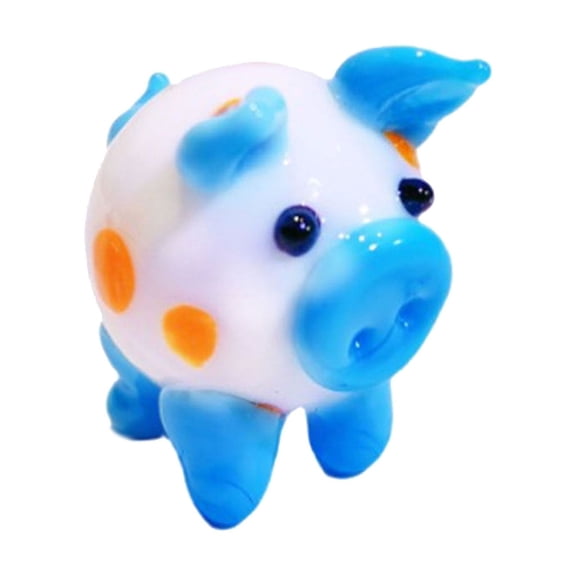Colorful Glass Piggy Miniature Figurine Crystal Ornament for Artistics Home Decoration and Special Gift Giving