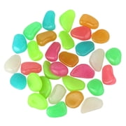 Colorful Glow in the Dark Garden Pebbles, 50 Luminous Stones for Yard Walkways Fish Tank, Night Guide Rainbow Glowing Rocks for Outdoor Landscaping Decor Size1.06"