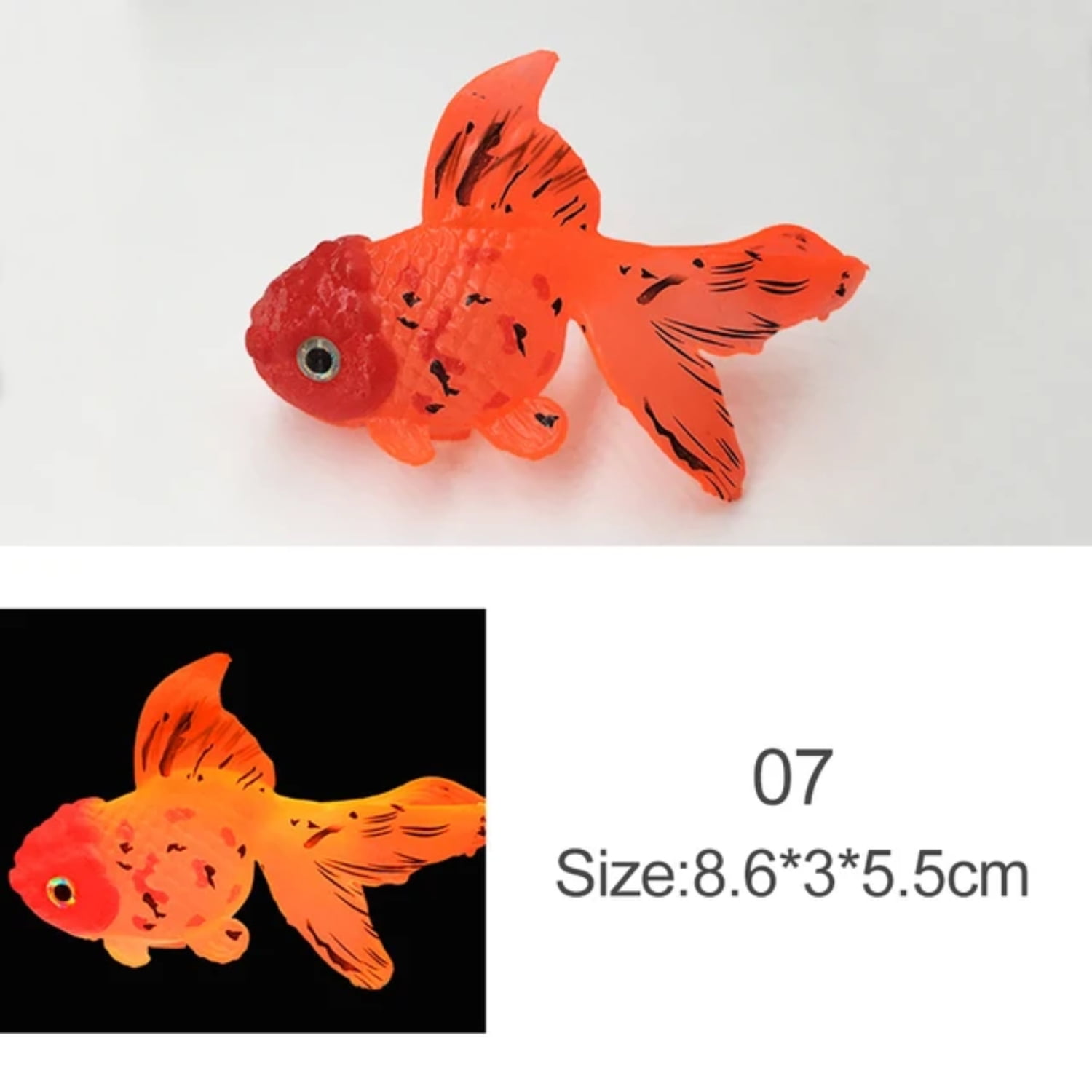 Colorful Glow In The Dark Artificial Goldfish - Realistic Moving Fake Fish Ornament for Aquarium ...