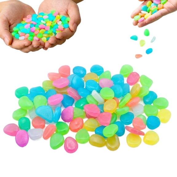 Colorful Glow-in-the-Dark Garden, Glow At Night Pebbles for Outdoors Landscaping Fish Tank Aquarium Decor