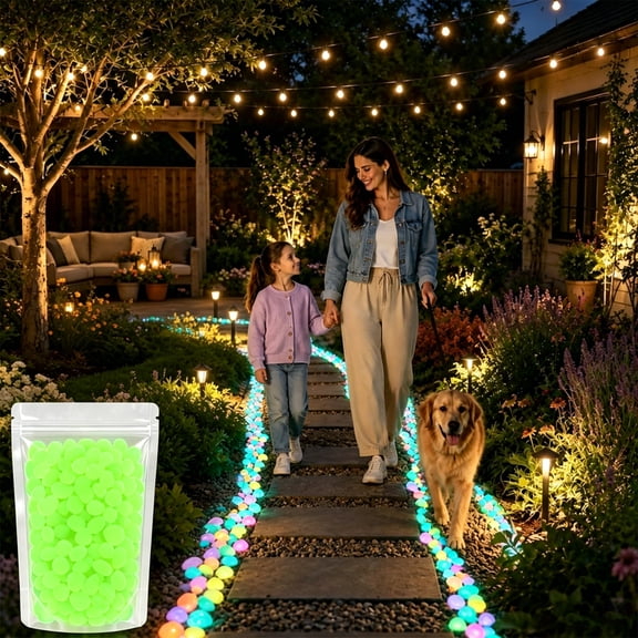Colorful Glow-in-the-Dark Garden Stones, 2026 New Glowing Pebbles for Garden Outdoor