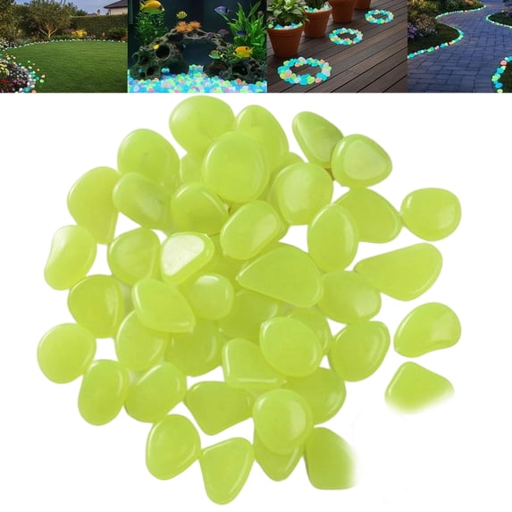 Colorful Glow-in-the-Dark Garden Stones, Auto Light Absorption No Power ...