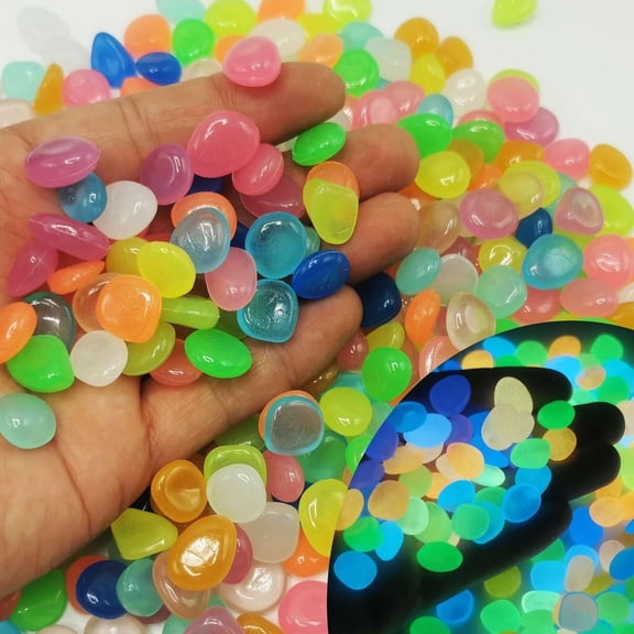 Colorful Glow-in-the-Dark Garden Stones, Beautiful Luminous Stepping Stones