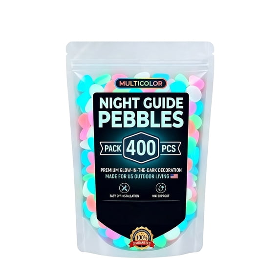 Colorful Glow-in-the-Dark Garden Stones,Luminous Pebbles for Outdoor Landscaping Pathways,Stepping Rocks & Aquarium Decor,5 Hour Glow