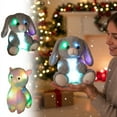 thumbnail image 1 of Colorful Glowing Alpaca & Rabbit Stuffed Dolls - Light-Up Plush Toys, Cute Animal-Themed Gifts for Holidays & Birthdays, Soft & Huggable Toys, 13.77in/35cm, A, 1 of 8