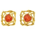 thumbnail image 1 of Colorful & Gold-Tone Colored Metal Clip-On-Earrings With Faceted Accents #LQC52, 1 of 2