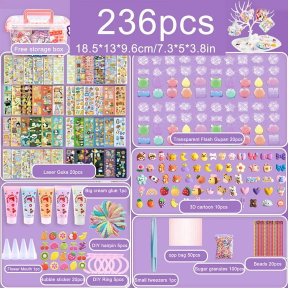 Colorful Goo Card Sticker Material Package Set Girls Stationery Handbook Lot