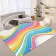 thumbnail image 1 of Colorful Gorgeous Rainbow 3D Print Pattern Rug, Multi Colored Background Area Rugs, Non-Slip Washable Carpet for Indoor Bedroom Living Room Home Office Kid's Room Balcony 4 x 5ft, 1 of 6