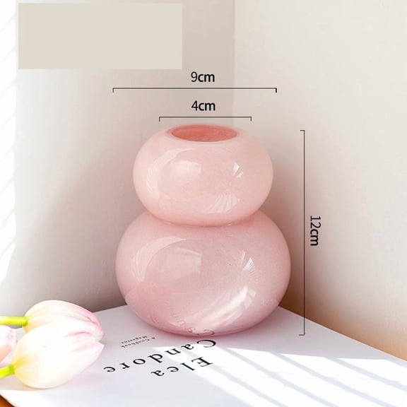 Colorful Gourd Shaped Glass Vase Creative Hydroponic Flower Container Elegant Tabletop Tea Room Dining Room Home Decor Vase