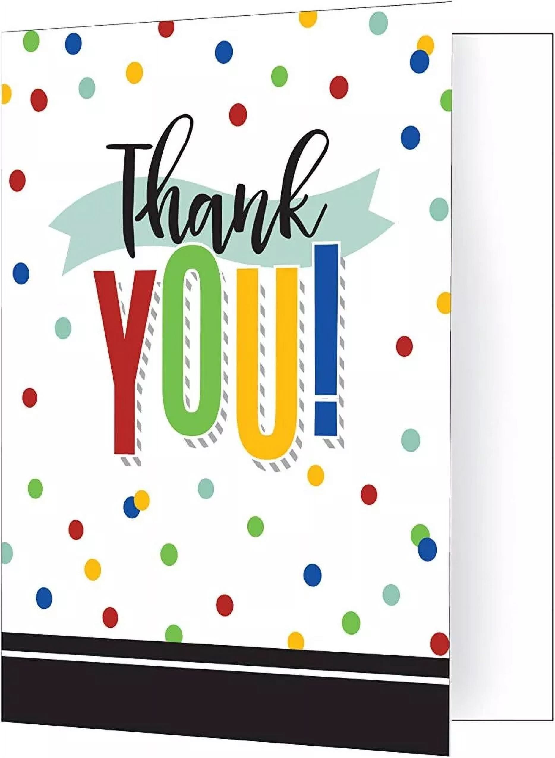 Colorful Grad Graduation Polka Dot Theme Party Thank You Notes Cards