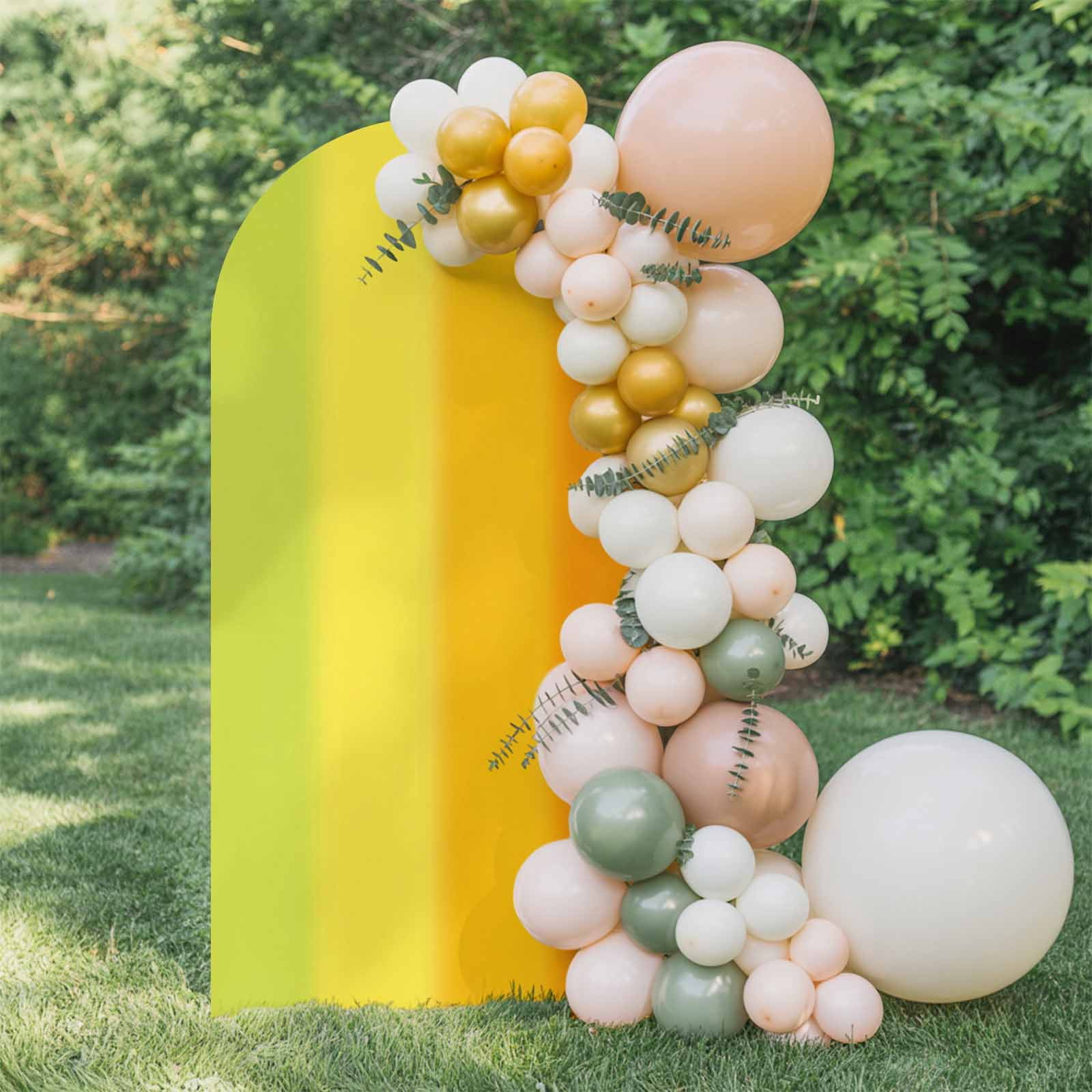 Colorful Gradient Arch Backdrop Cover 4 FT, Green Yellow Orange Ombre ...