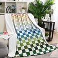 thumbnail image 1 of Colorful Gradient Checkerboard Checkered Pattern Blanket,Comfortable Soft Lamb Wool Throw Blanket,All Season,Warm Lightweight Blankets for Sofa Bed Couch Living Room Chair,40"x50", 1 of 4