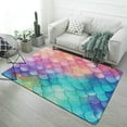 thumbnail image 1 of Colorful Gradient Fish Scale Texture Mermaid Area Rugs Carpet Suitable for Living Room Kitchen Bedroom Laundry Room Home Decorations, 1 of 7
