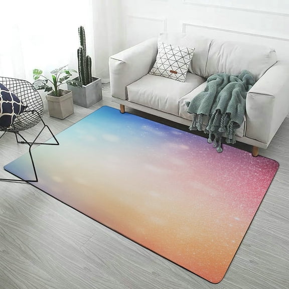 Colorful Gradient Fish Scale Texture Mermaid Area Rugs Carpet Suitable for Living Room Kitchen Bedroom Laundry Room Home Decorations
