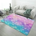thumbnail image 1 of Colorful Gradient Fish Scale Texture Mermaid Carpet Rug for Home Living Room Bedroom Sofa Doormat Decor Area Rug Non-slip Mat, 1 of 7