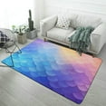 thumbnail image 1 of Colorful Gradient Fish Scale Texture Mermaid Carpet Rug for Home Living Room Bedroom Sofa Doormat Decor Area Rug Non-slip Mat, 1 of 7
