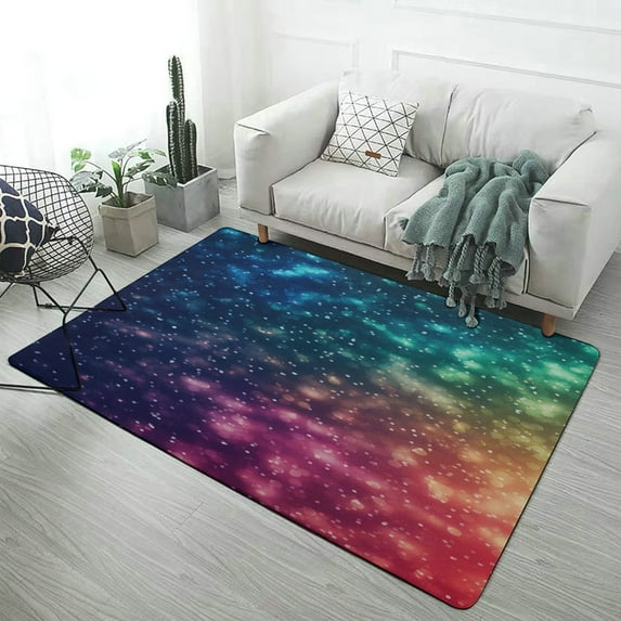 Colorful Gradient Fish Scale Texture Mermaid Carpet Style Living Room Bedroom Rug Modern 3d Entry Door Mats Household