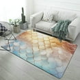 thumbnail image 1 of Colorful Gradient Fish Scale Texture Mermaid Carpet Style Living Room Bedroom Rug Modern 3d Entry Door Mats Household, 1 of 7