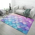 thumbnail image 1 of Colorful Gradient Fish Scale Texture Mermaid Carpet for Home Decoration Rugs for Bedroom Room Living Room Bathroom Entrance Door Non-slip Comfort Mat, 1 of 7