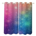 thumbnail image 1 of Colorful Gradient Fish Scale Texture Mermaid Curtains Aesthetic Envrionmental Friendly Picture, Living Room Bedroom Window Drapes 2 Panel Set, 1 of 5