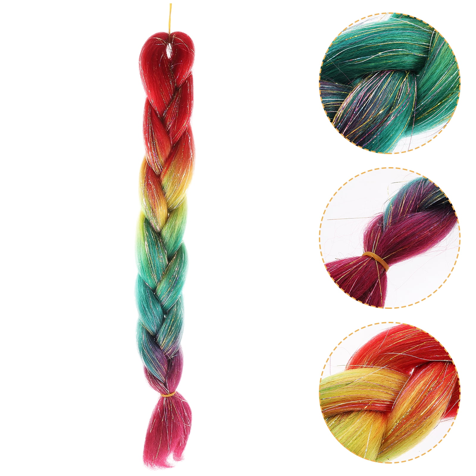Yueyihe Colorful Gradient Large Thick Loose Braids Glitter Braiding