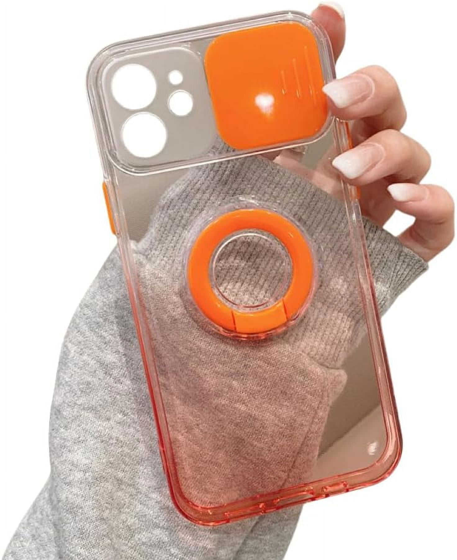 Colorful Gradient Push Window Finger Ring Case with Hidden Finger Ring