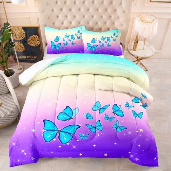Colorful Gradient Quilt Butterfly Feather Silk Cotton Quilt Digital Printing Quilt Core