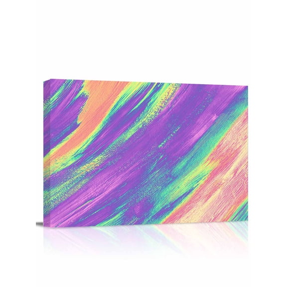 Colorful Gradual Canvas Print Wall Art Watercolor Framed Canvas Art Wall Decor Abstract Modern Pictures Painting Morden Artwork for Living Room Bedroom, Ready to Hang - 12"x16"