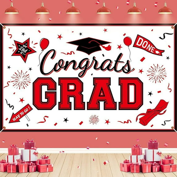 Colorful Graduation Banner Decorations Colorful Congrats Grad Banner 2024 Colorful Graduation Party Decorations Class of 2024 Graduation Banner for Preschool Kindergarten Graduation Party Supplies