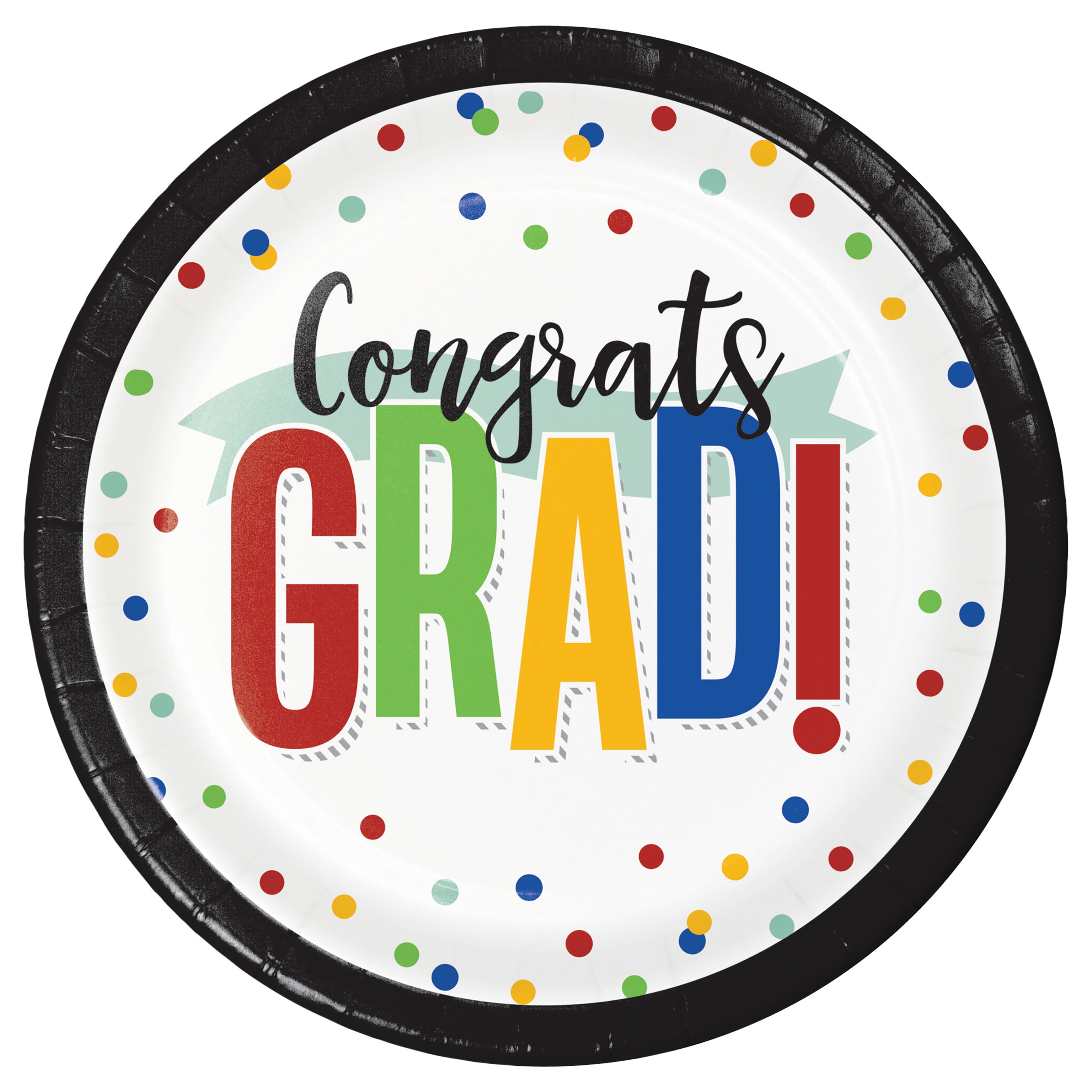 Colorful Graduation Dessert Plates 24 Count