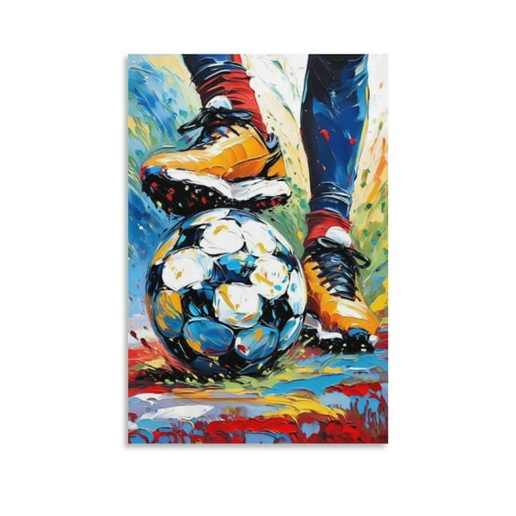 Colorful Graffit Soccer Art Poster Artworks Picture Print Poster Wall Art Painting Canvas Gift Decor Home Posters Decorative 20x30inch(50x75cm)