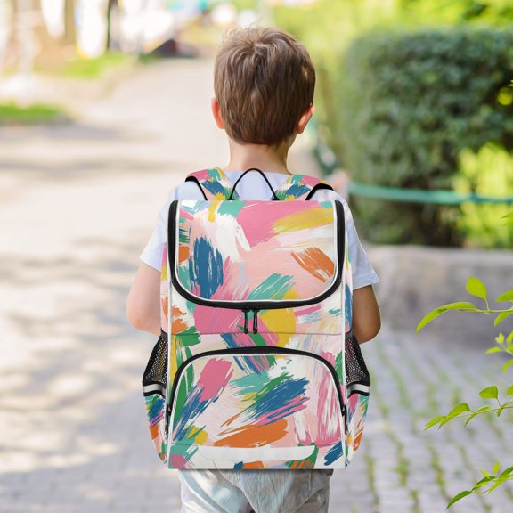 Colorful Graffiti Blocks Backpack Big Laptop Backpack Casual Daypack Quilted Large Capacity Large Bookbags