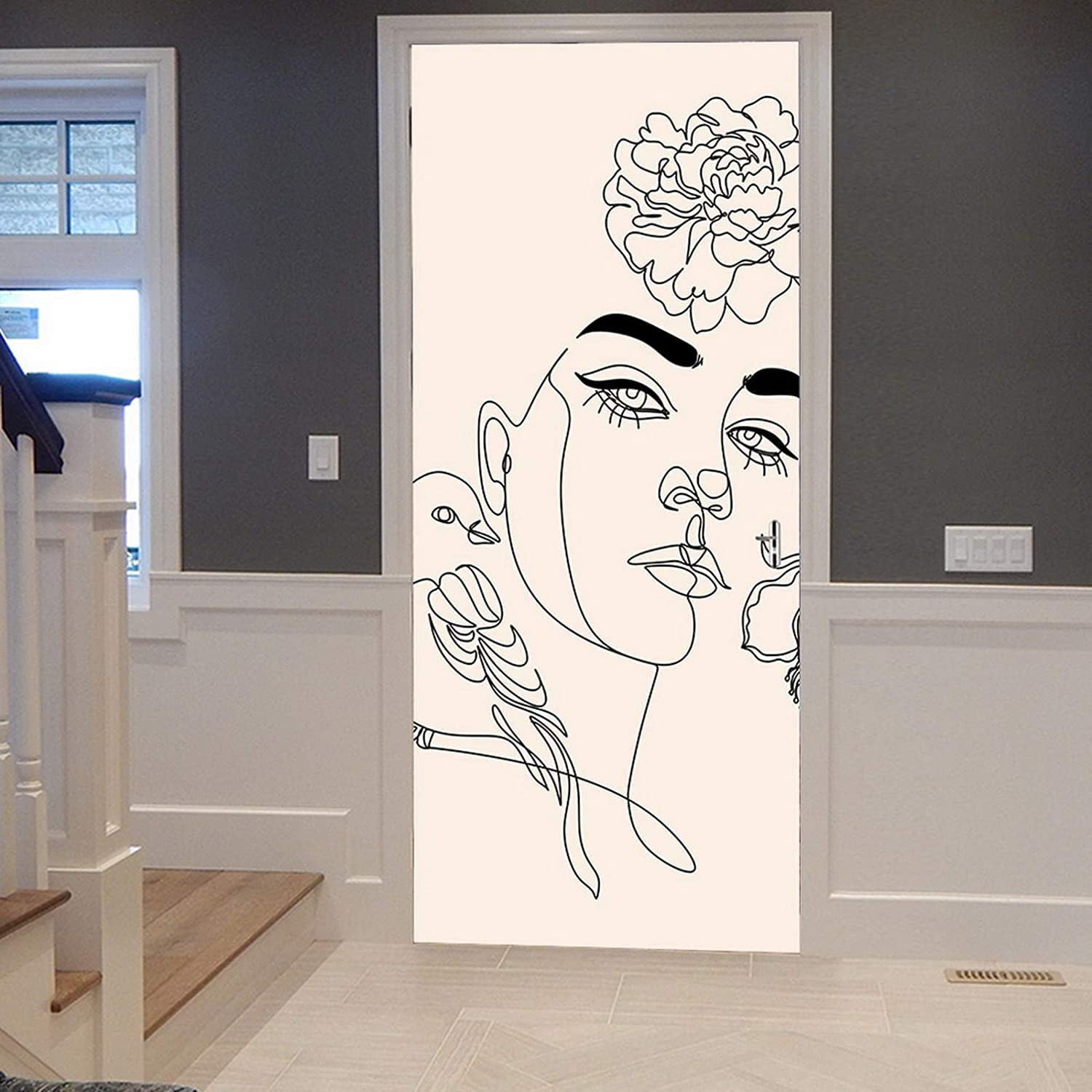 Colorful Graffiti Door Sticker Street Mural Art Door Decal Removable Hip Hop Hippie Style Poster ...