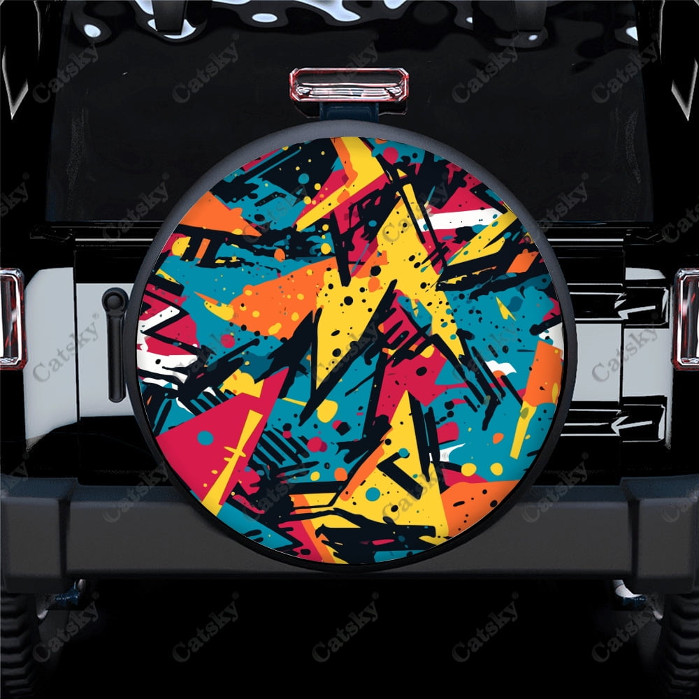 Colorful Graffiti Pattern Pattern Polyester Universal Spare Wheel Tire