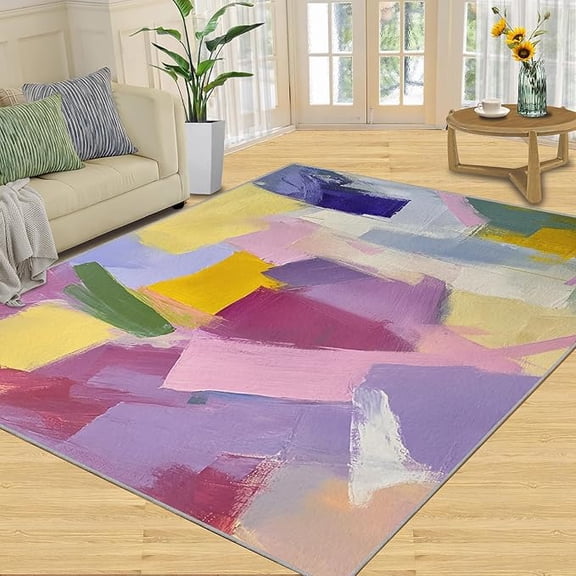 Colorful Graffiti Rugs for Boys Room, Graffiti Color Blocks Area Rugs for Bedroom, Abstract Art Rug & Home Decor, Low Pile Non Slip Carpet for Computer Game Room Dormitory 2 x 3ft