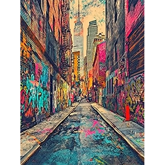 Colorful Graffiti Street Wall Art Canvas Painting Suitable for Living Room Bedroom Office Apartment and Dorm Decoration.