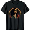 thumbnail image 1 of Colorful Graphic Black T-Shirt with Sunglasses & Rasta Circle, 1 of 5