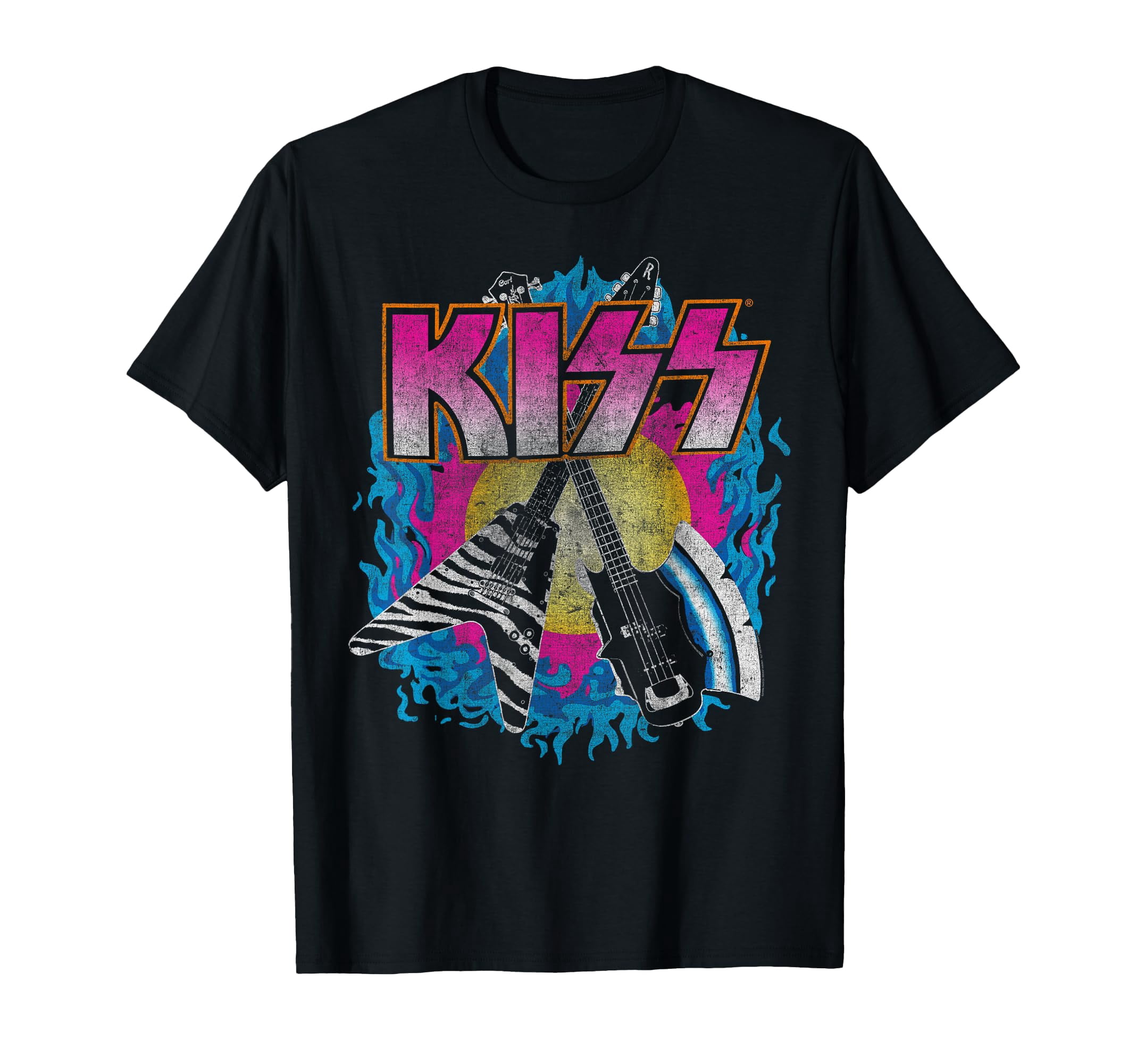 Colorful Graphic Guitar Design T-Shirt for Music Lovers - Classic Fit ...