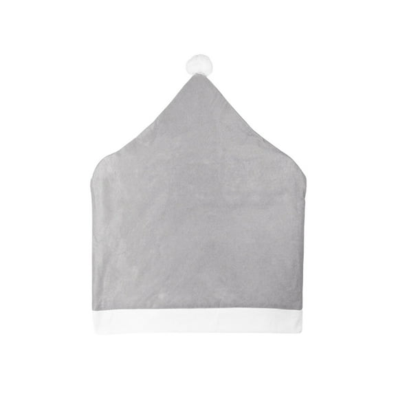 Colorful Gray Christmas Chair Back Cover Slipcover Flannel Fabric For Dining Chair Bar Stool Holiday Party Decor