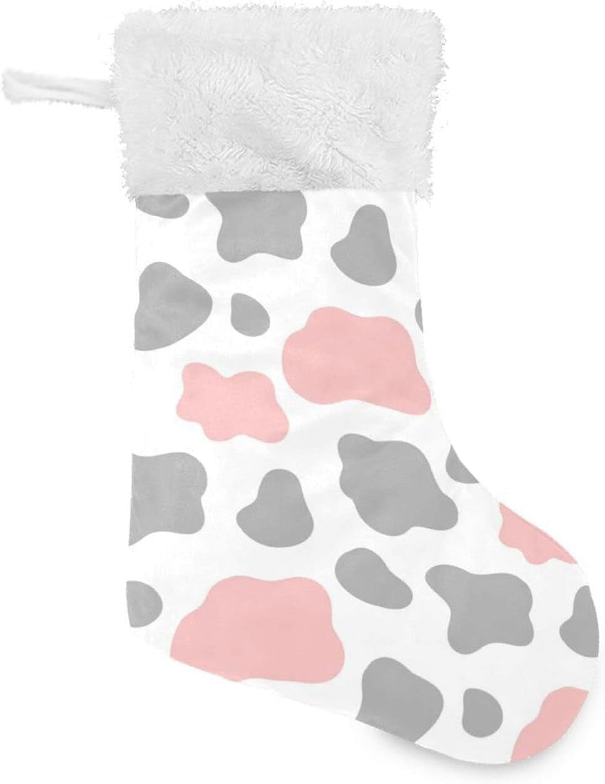 Colorful Grey Cow Skin Christmas Stockings Xmas Presonalized Large