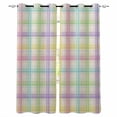 thumbnail image 1 of Colorful Grid Plaid Kitchen Curtains Country Vintage Simple Geometric Cafe Short Curtains for Bathroom Blackout Window Curtain Small Window Treatment Drapes for Bedroom Living Room 27.5"x39"x2, 1 of 9