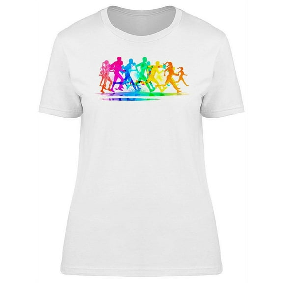 Colorful Group Of Runners T-Shirt Women -Image by Shutterstock, Female x-Large
