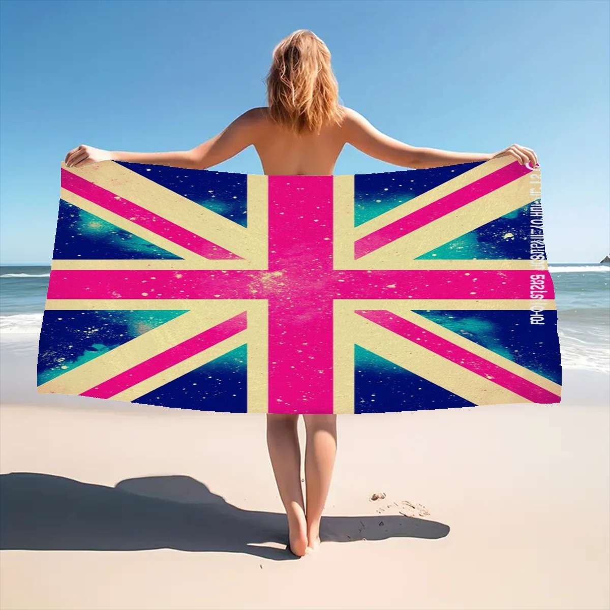 Large Dragonfly Print Beach Towel – Highly Absorbent Microfiber, Quick Dry, 52" X 32", American Flag Firefighter Design - View #6